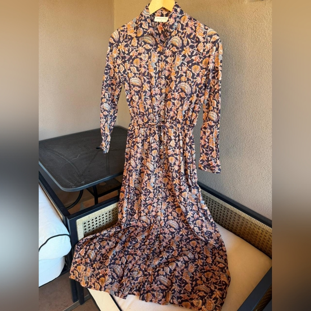Maison Hotel Long Sleeve Floral Dress 100% Cotton